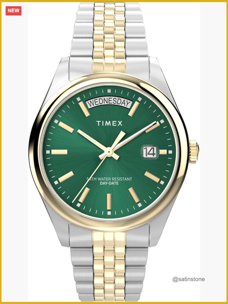 Timex 36mm Analog Quartz Wrist Watch With Stainless Steel Bracelet